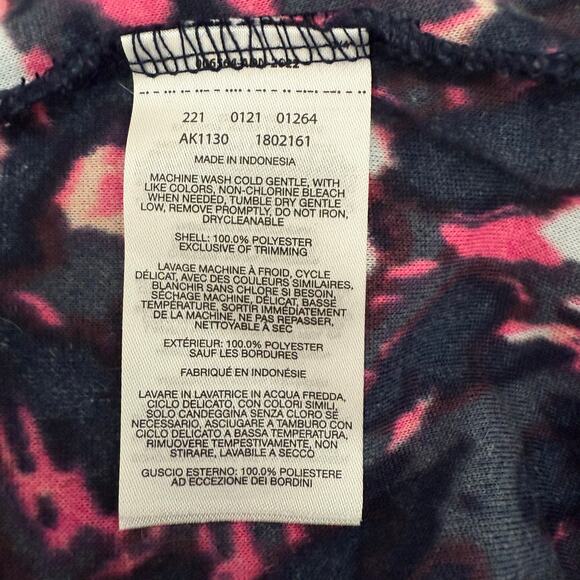 Columbia Floral Print Quarter Zip Pullover Fleece Sweatshirt Women's M Navy Pink - Picture 5 of 7